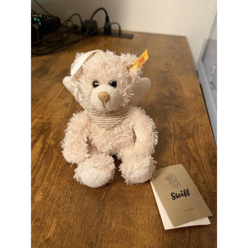 Steiff Guardian Angel Teddy Bear‎ 16cm 673412 Cream Plush NWT Wings Ornament